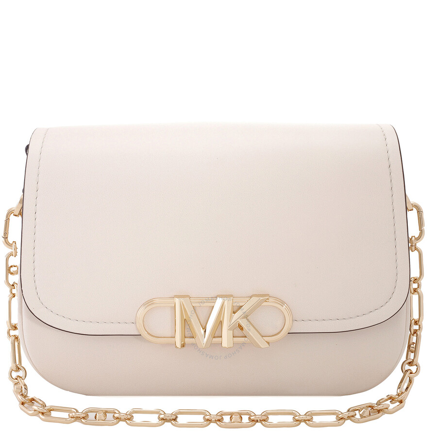 Michael Kors Medium Parker Leather Messenger Bag In White