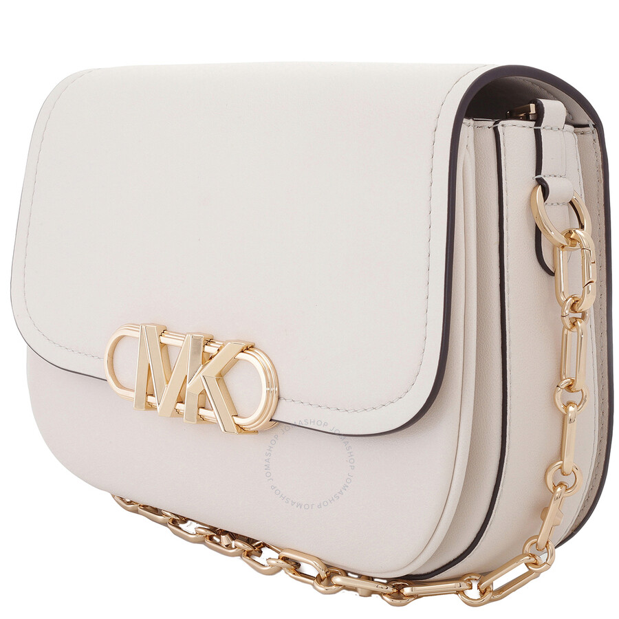Michael Kors Medium Parker Leather Messenger Bag In White