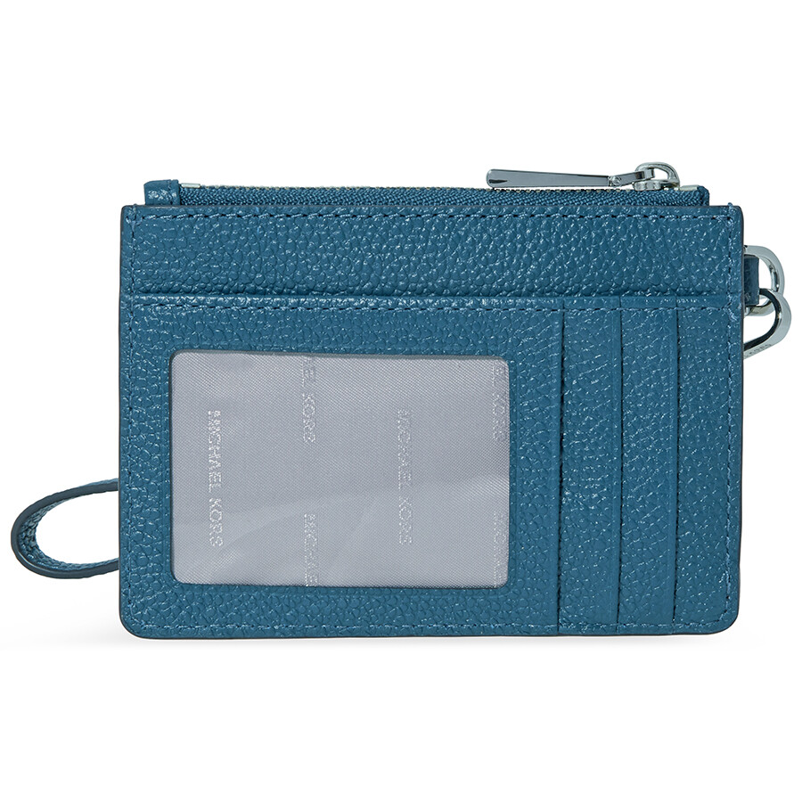 Michael Kors Mercer Leather Coin Purse Teal Michael Kors Handbags