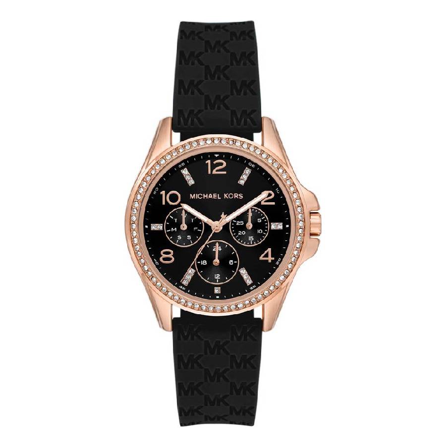 Michael Kors Mini Pilot Chronograph Quartz Crystal Black Dial Ladies Watch MK7373
