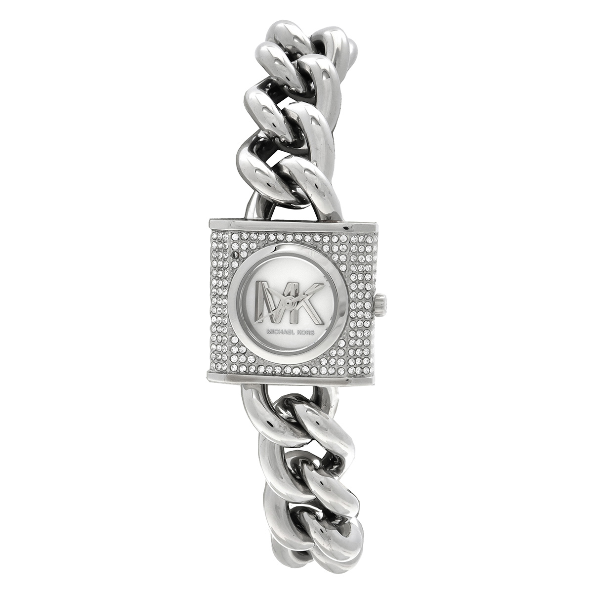 Michael Kors Mk Chain Lock White Dial Ladies Watch MK4718