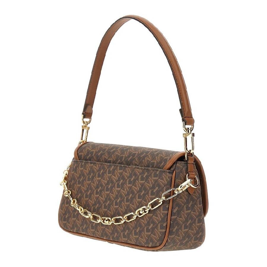 Michael Kors Monogram Shoulder Bag In Brown