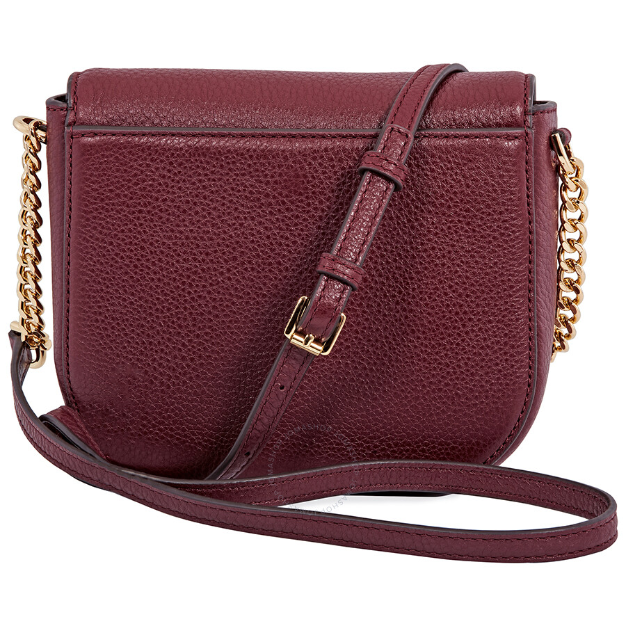 Michael Kors Mott Pebbled Leather Dome Crossbody Oxblood Michael