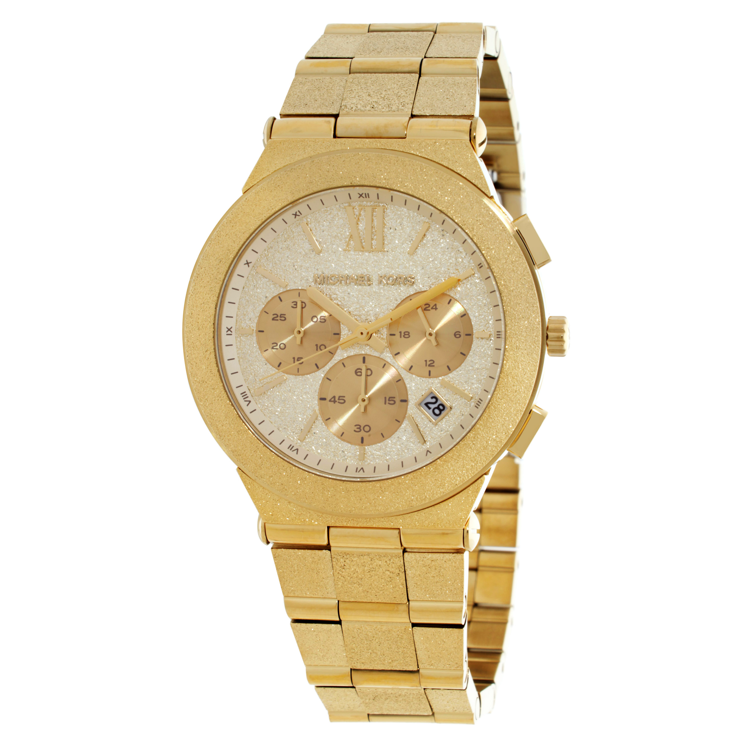 Michael Kors Oversized Billie Frosted Chronograph Quartz Gold Dial Watch MK7556