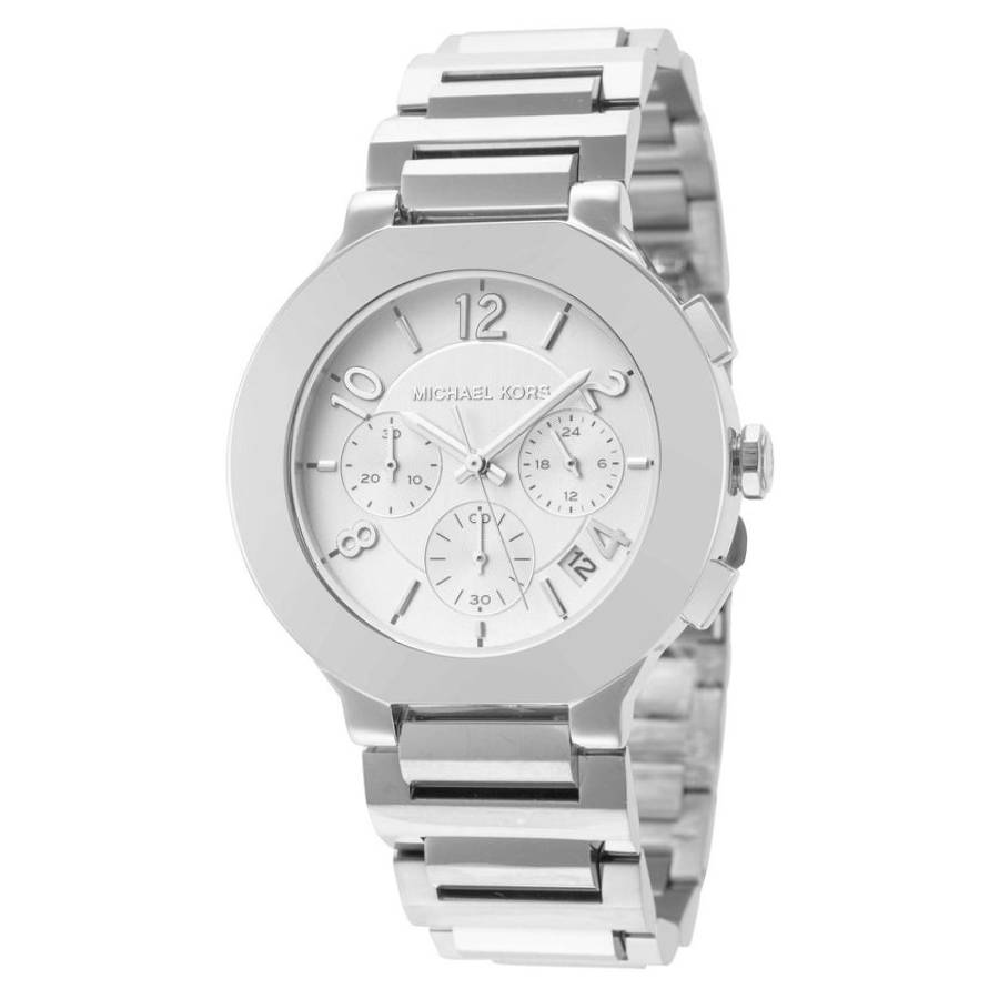 Michael Kors Oversized Gramercy Chronograph Quartz Silver Dial Watch MK7522