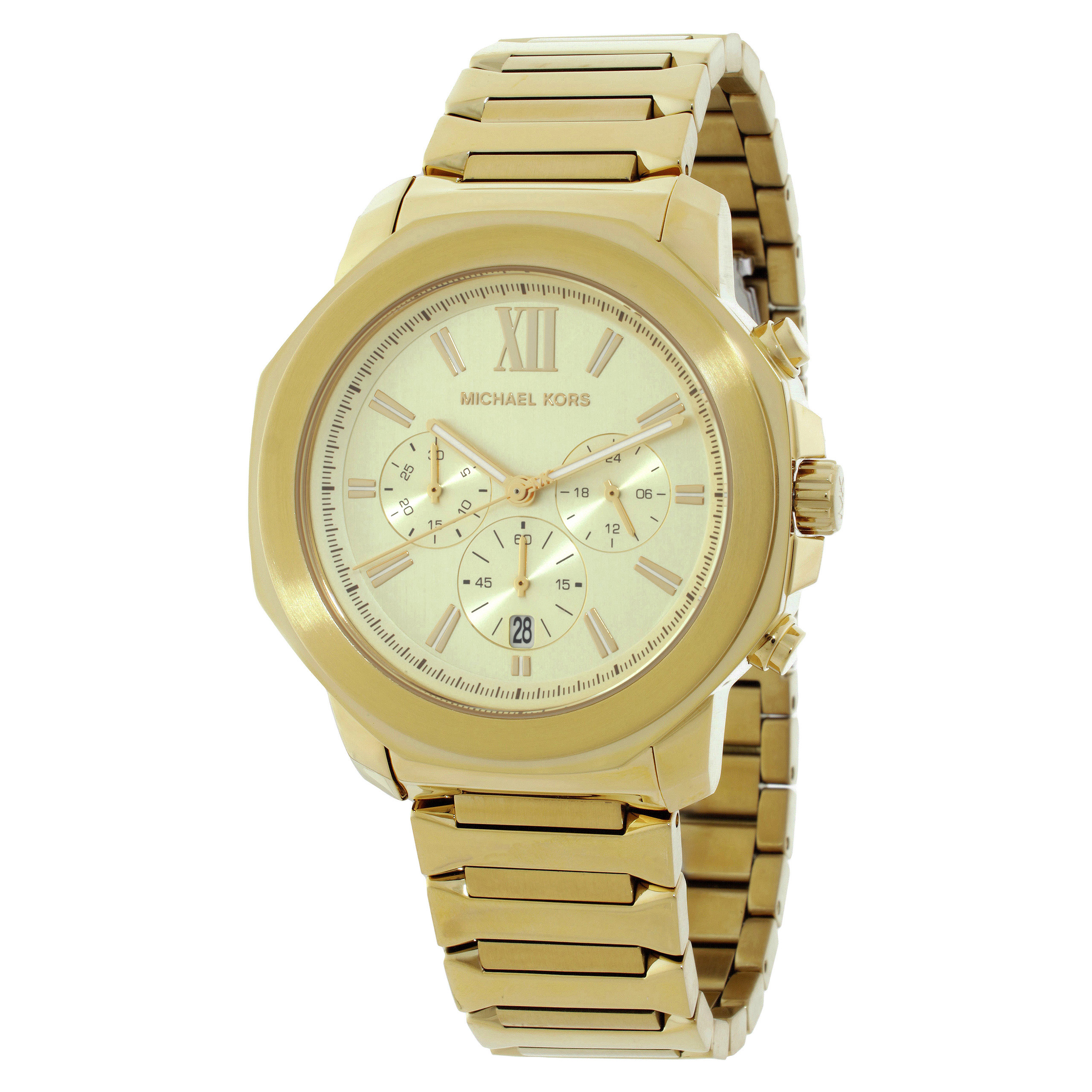 Michael Kors Oversized Prescott Chronograph Quartz Gold Dial Men's Watch MK9249
