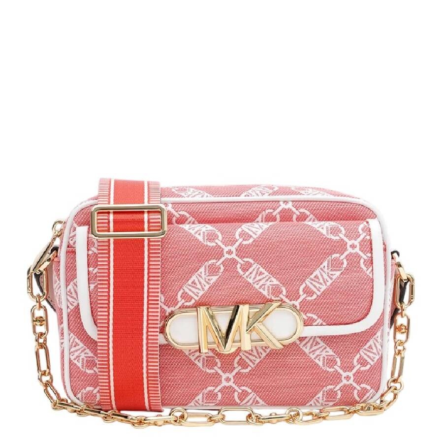 Michael Kors Parker Monogram-print Crossbody Bag In Pink