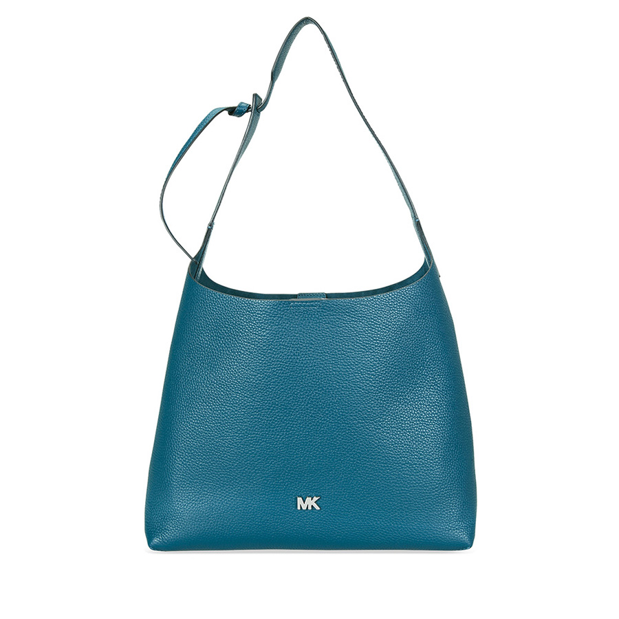 Michael Kors Pebbled Leather Shoulder Bag- Teal 30F8SX5H2L-402
