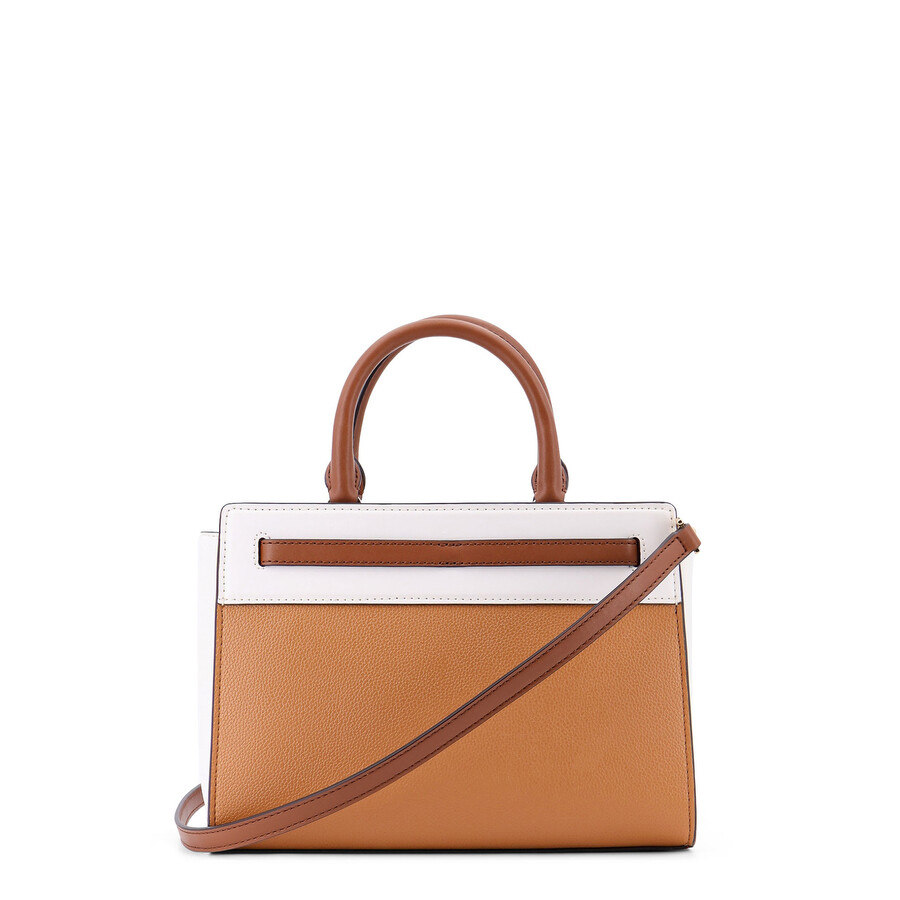 Michael Kors Primrose Leather Handbag With Frontal Logo In Brown