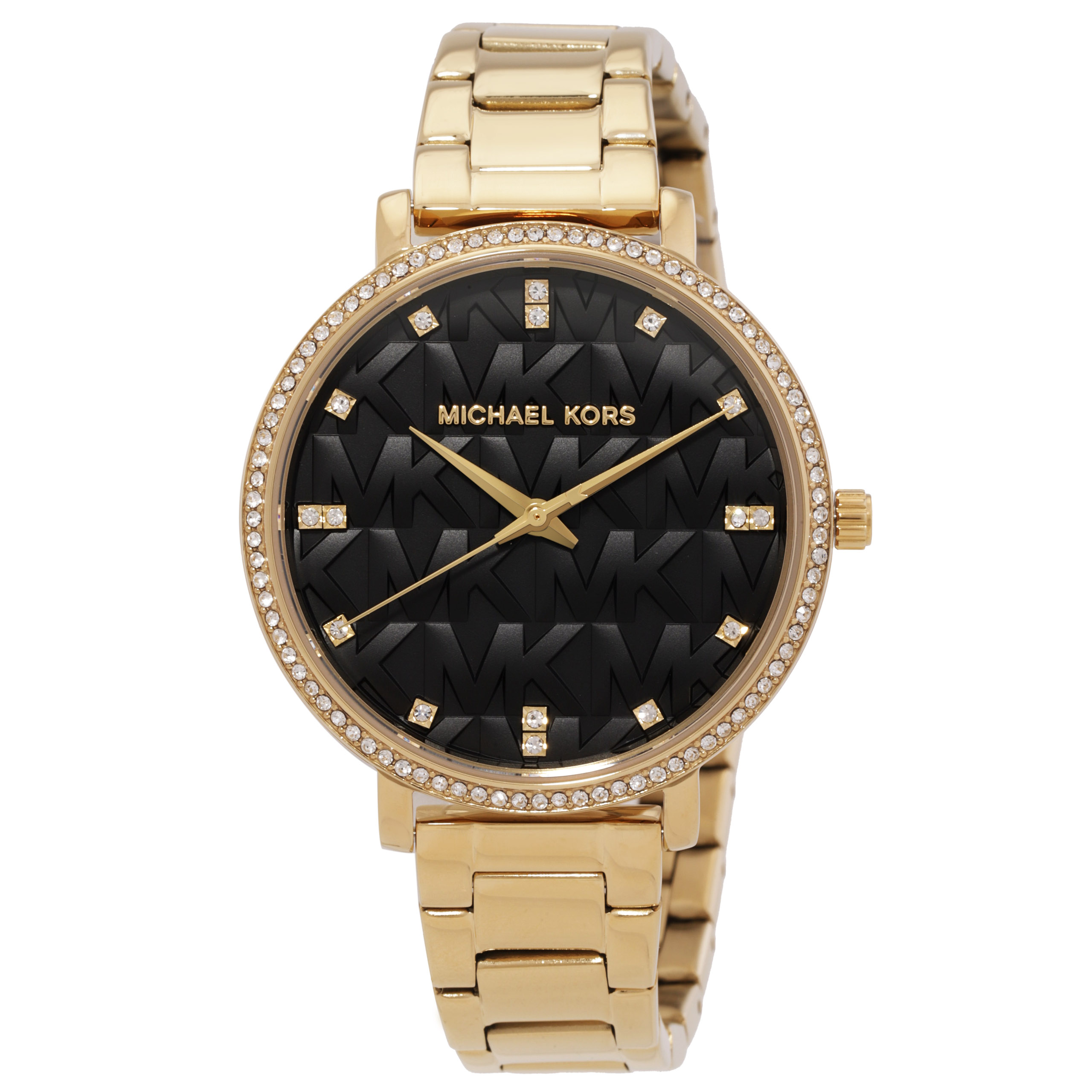 Michael Kors Pyper Quartz Crystal Black Dial Ladies Watch MK4916