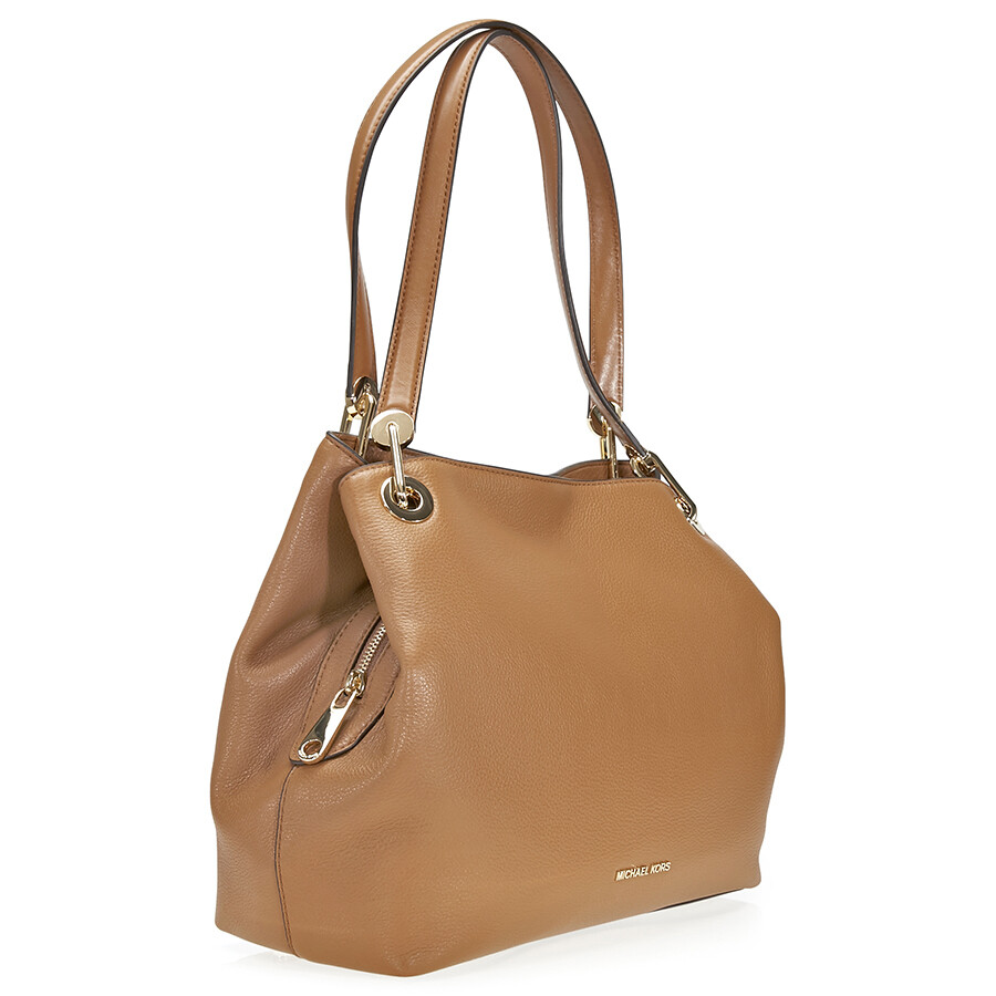 Michael Kors Raven Large Leather Shoulder Bag Acorn Raven Michael