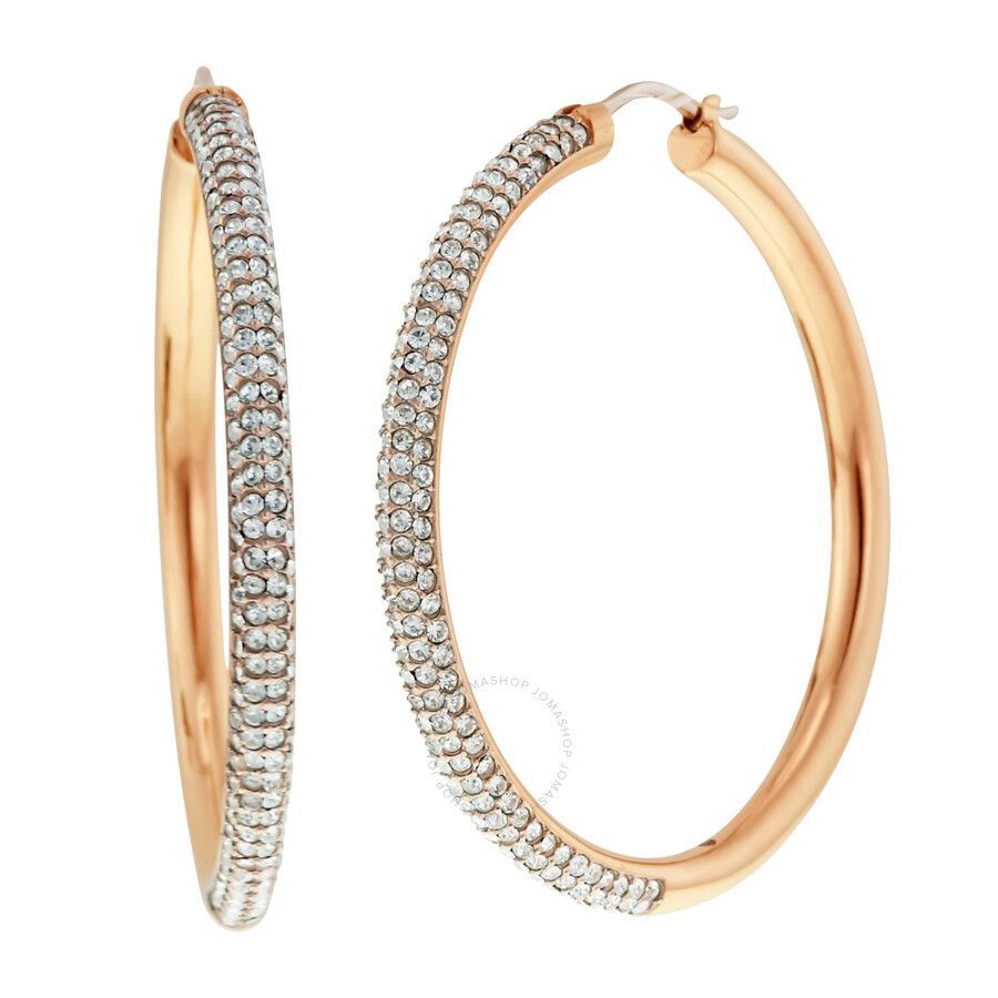 Michael Kors Rose Goldtone Pave Hoop Earrings MKJ4935791 Michael