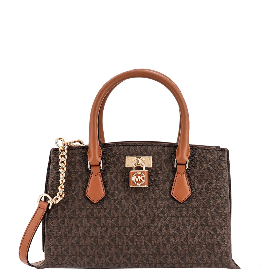 Michael Kors Ruby Small Logo Satchel In Brown
