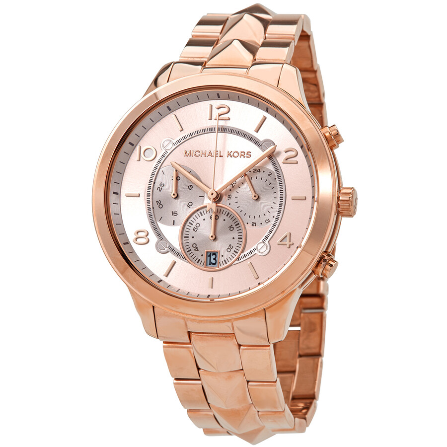 Michael Kors Runway Mercer Chronograph Quartz Rose Dial Ladies  
