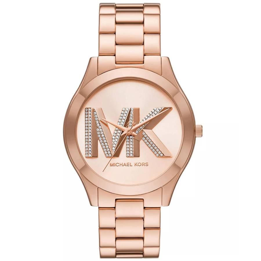 Michael Kors Slim Runway Quartz Rose Gold Dial Ladies Watch MK4733