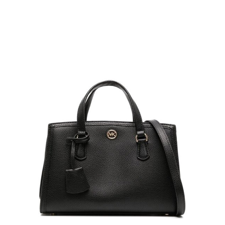 Michael Kors Small Chantal Leather Messenger Bag In Black