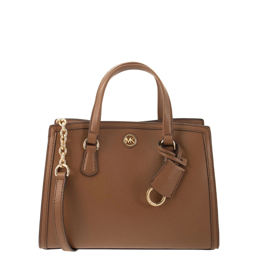 Michael Kors Small Chantal Leather Messenger Bag In Brown