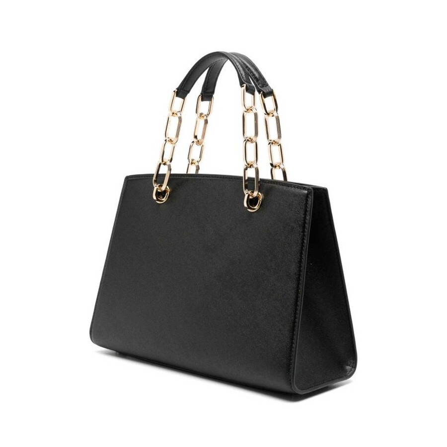 Michael Kors Small Cynthia Leather Satchel In Black