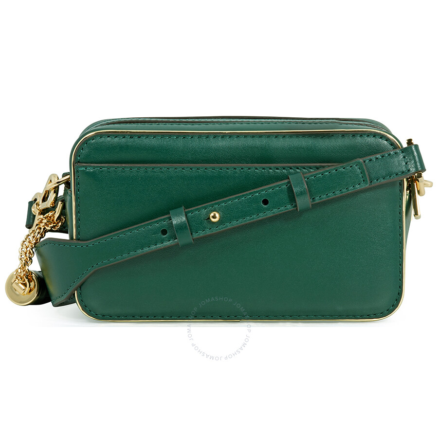 Michael Kors Small Quilted TriColor Leather Camera Bag Racing Green