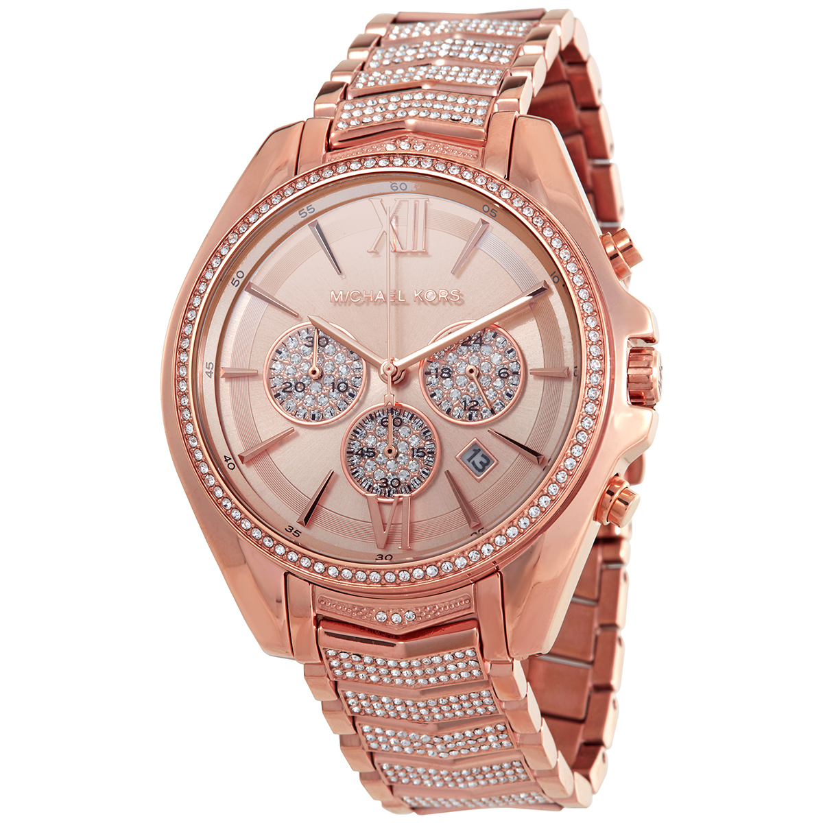 Michael Kors Rose Gold Tone MK Logo Crystal Watch Michael Kors Ritz Rose Gold-Tone Crystal Ladies Watch MK6863  main image 3