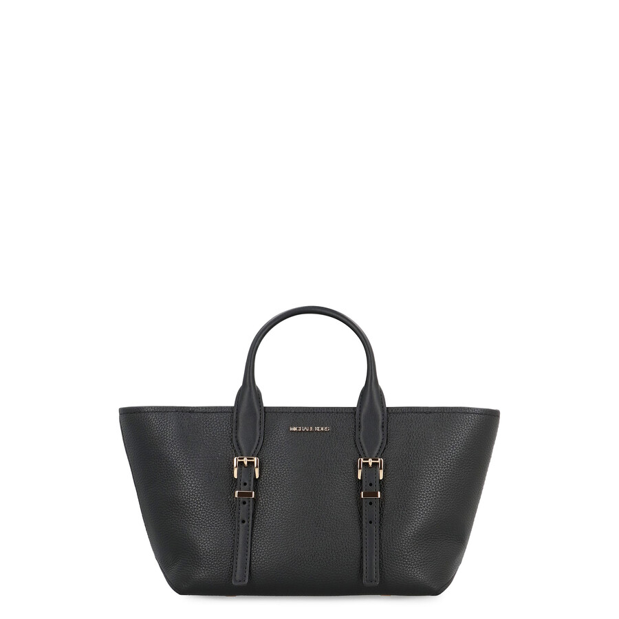 Michael Kors Moore Pebbled Leather Handbag In Black