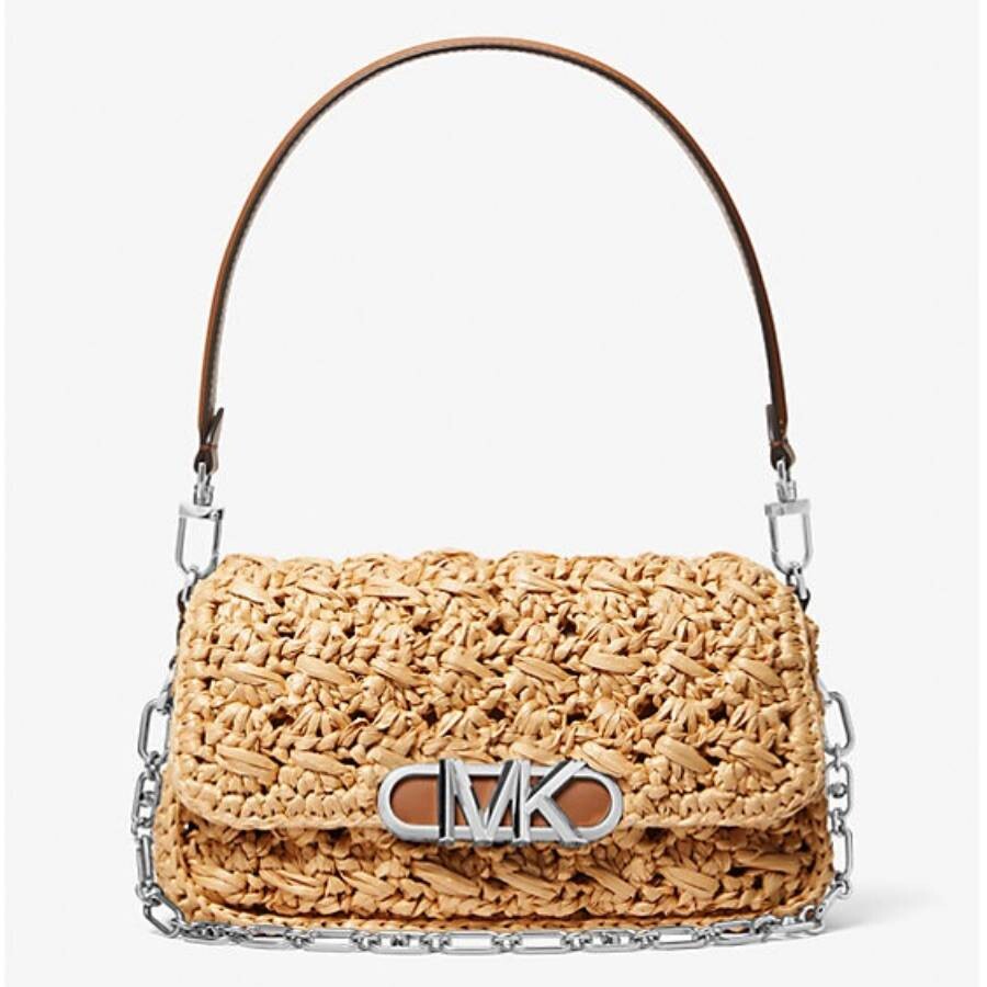 Michael Kors Michael Parker Medium Woven Raffia Shoulder Bag