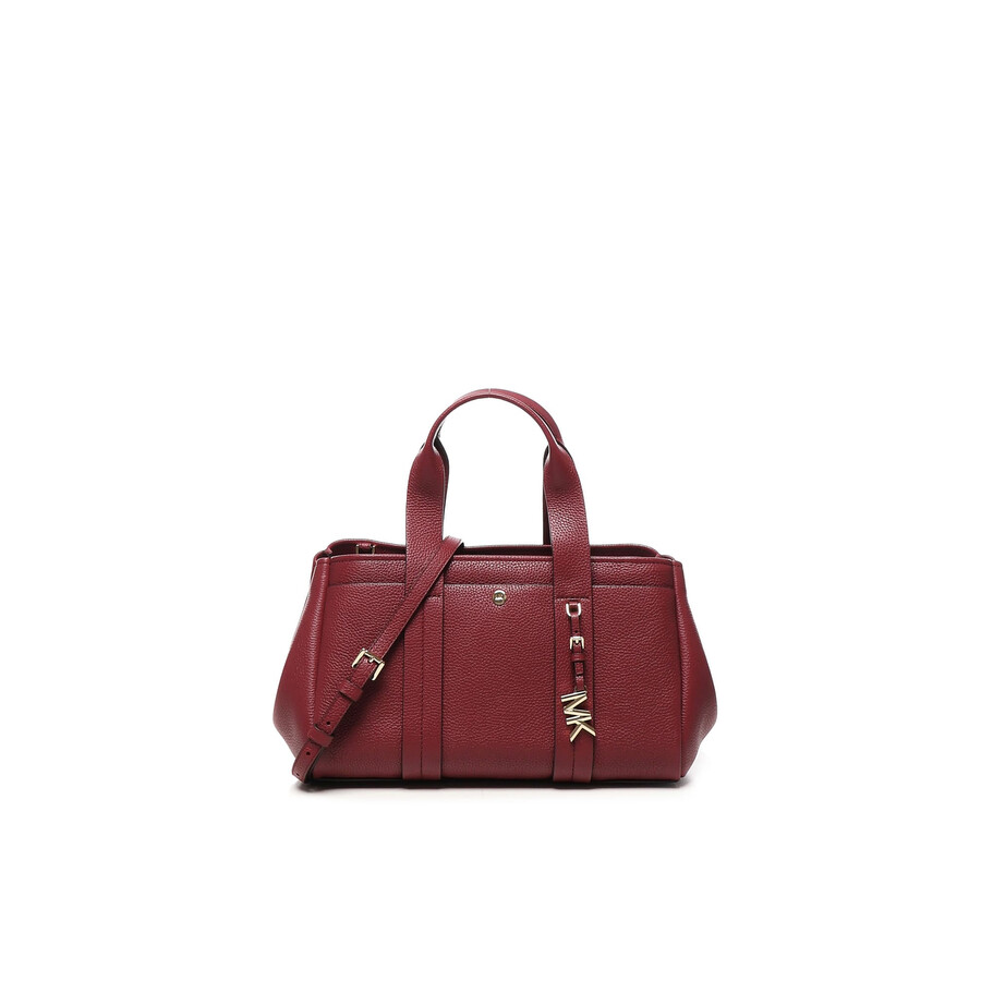 Michael Kors Romee Small Pebbled Leather Satchel In Red