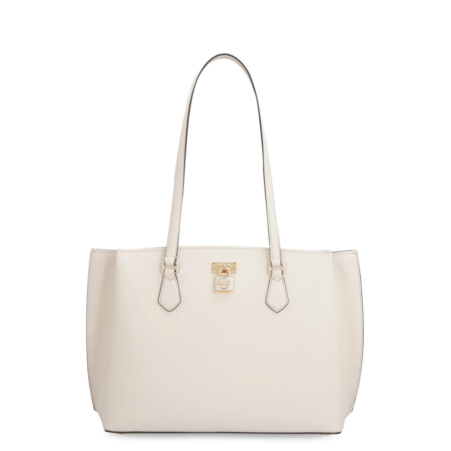Michael Kors Ruby Leather Tote In White