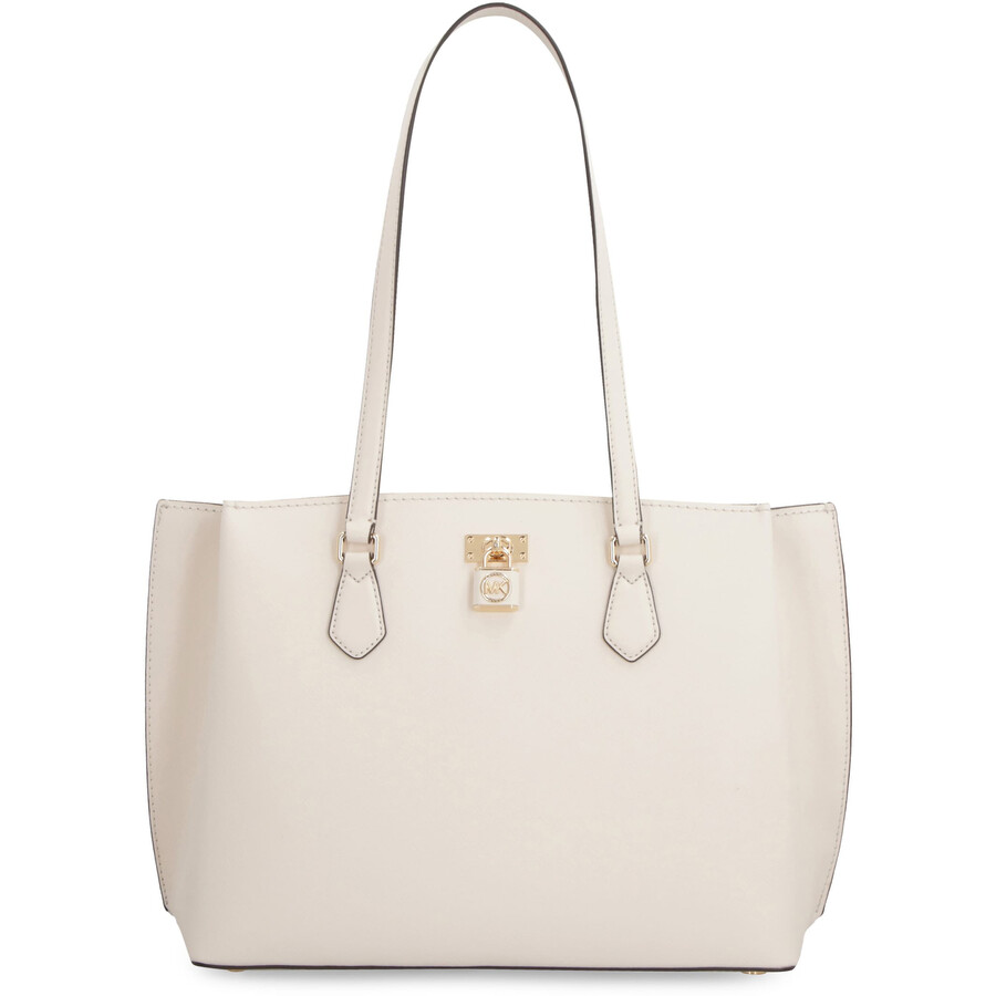 Michael Kors Ruby Leather Tote In White