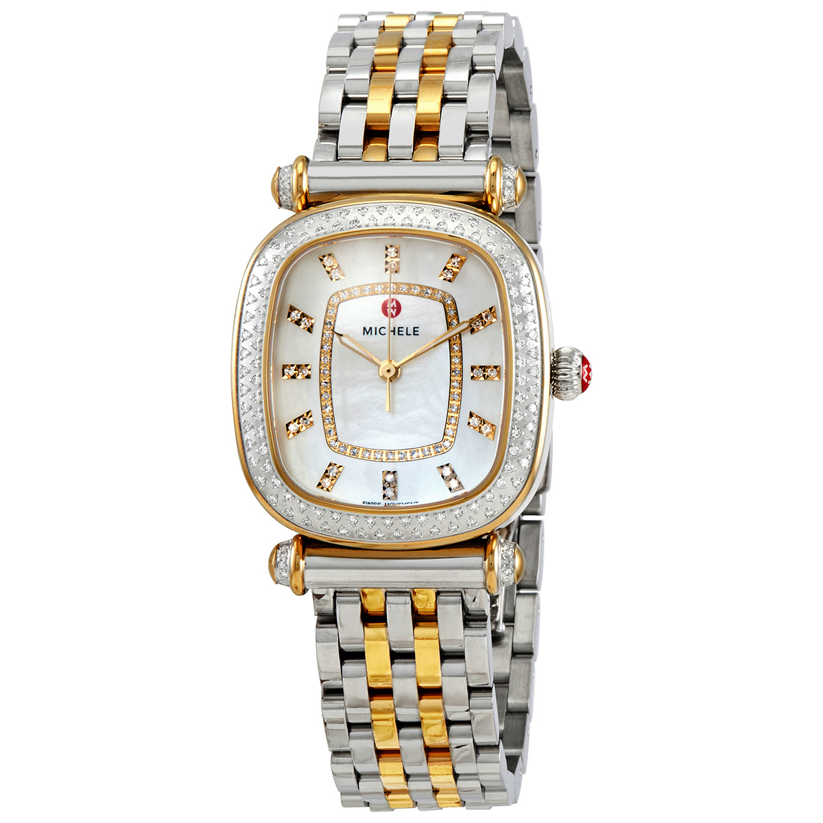 Michele Caber Isle Quartz Diamond Mother of Pearl Dial Two-tone Ladies Watch MWW16C000033