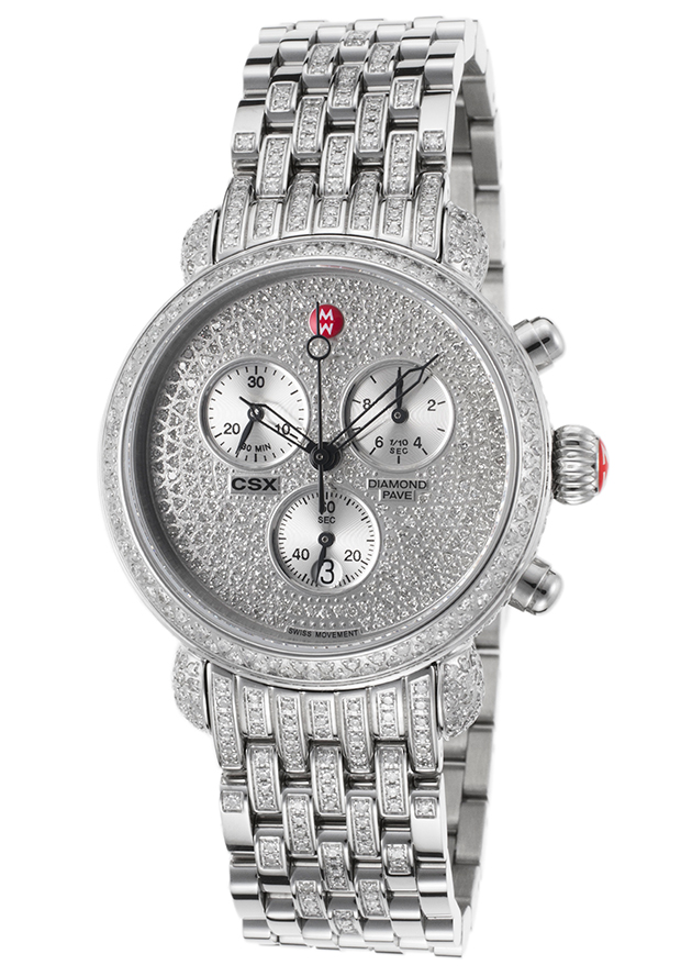Michele CSX-36 Ultimate Chronograph Pave Diamond Dial Ladies Watch MWW03C000504