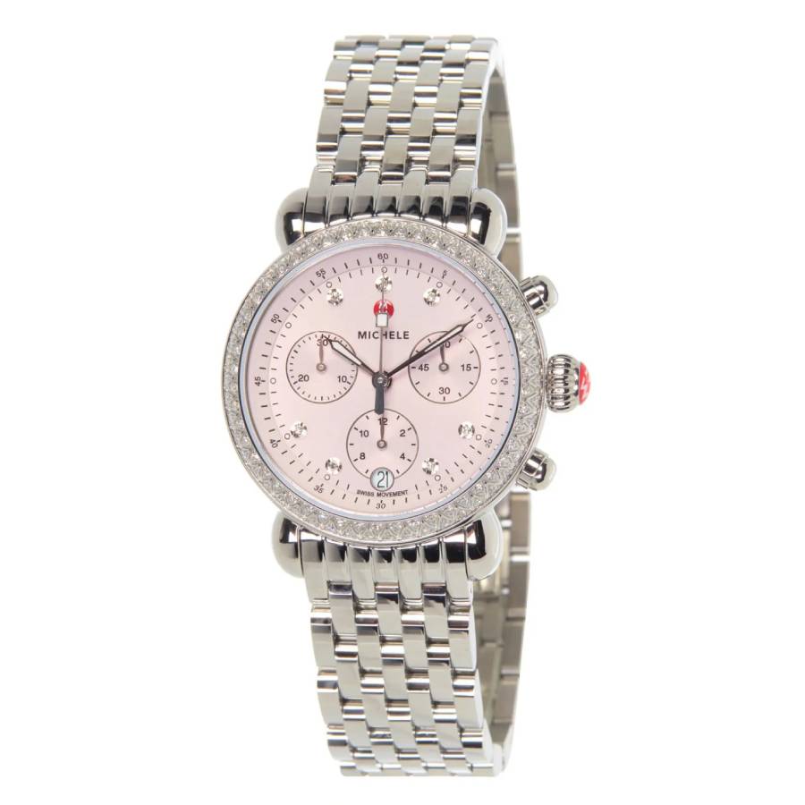 Michele CSX Chronograph Quartz Diamond Lilac Dial Ladies Watch MWW03C000521