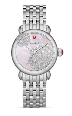 Michele CSX Pink Mother Of Pearl Dial Ladies Diamond Watch MWW03T000021