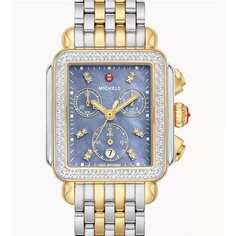 Michele Deco Chronograph Quartz Diamond Blue Dial Ladies