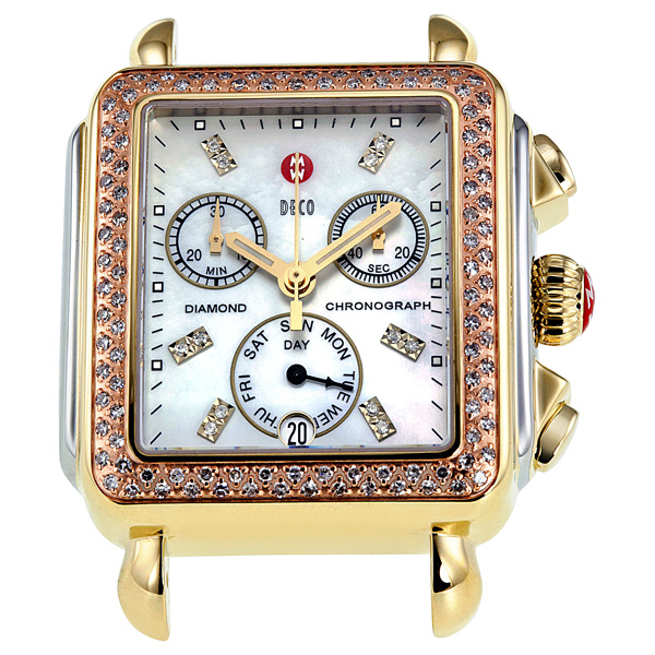 Michele Deco Chronograph Tri-Tone Ladies Watch MW06P01G8046