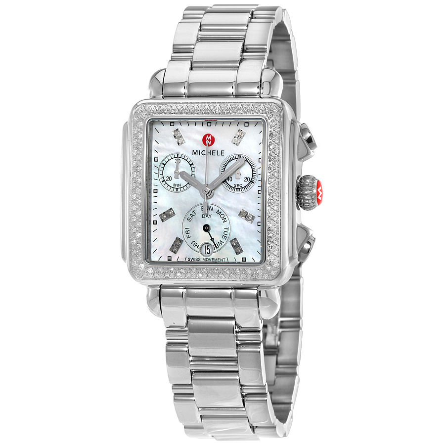 Michele Deco Day Mother of Pearl Dial Ladies Watch MWW06P000110