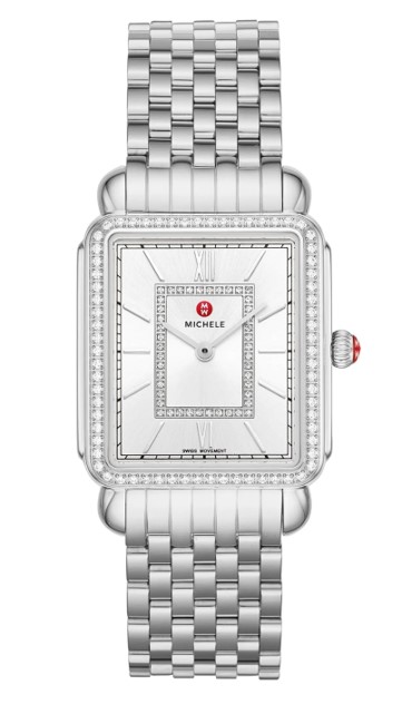 Michele Deco II Quartz Diamond Silver Dial Ladies Watch MWW06X000038