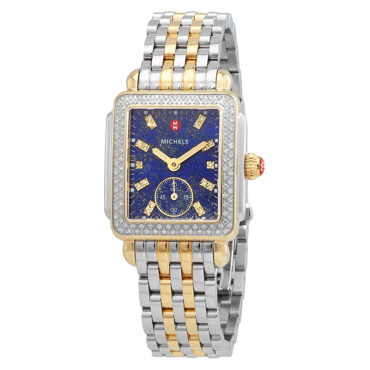 Michele Deco Mid Quartz Diamond Blue Dial Ladies Watch MWW06V000125