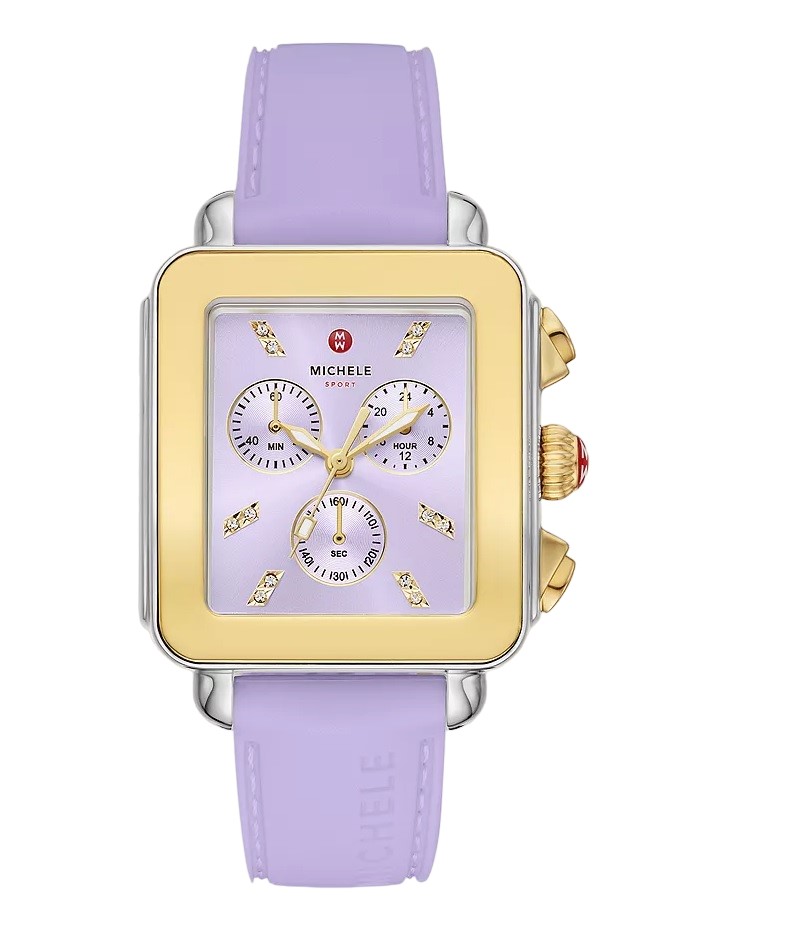 Michele Deco Sport Chronograph Automatic Purple Dial Ladies Watch MWW06K000061