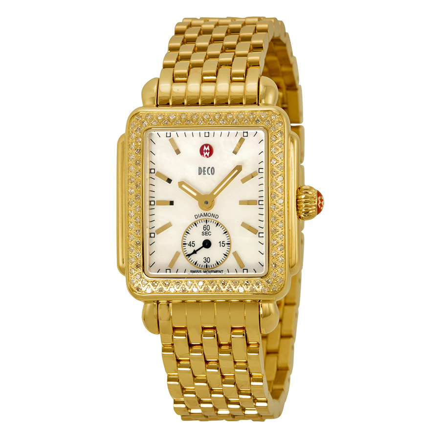 Michele Deco-16 Mother of Pearl Dial Diamond Ladies Watch MWW06V000003