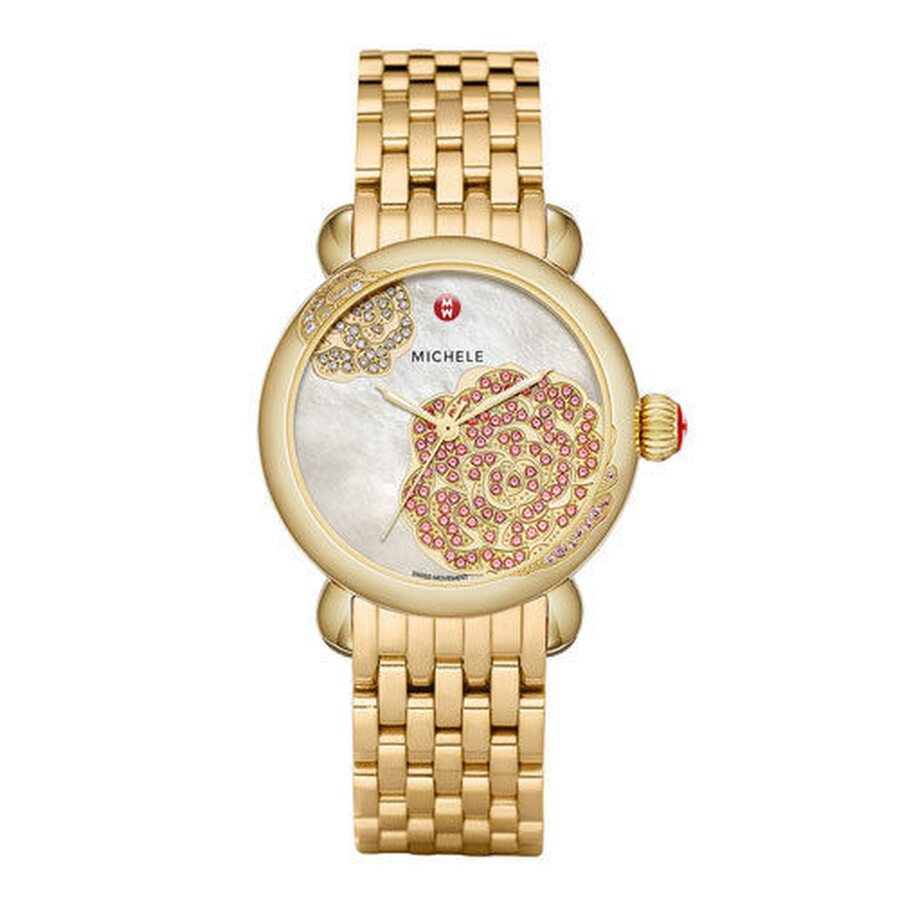 Michele Jardin CSX Mother of Pearl Dial Diamond Gold-Tone Ladies