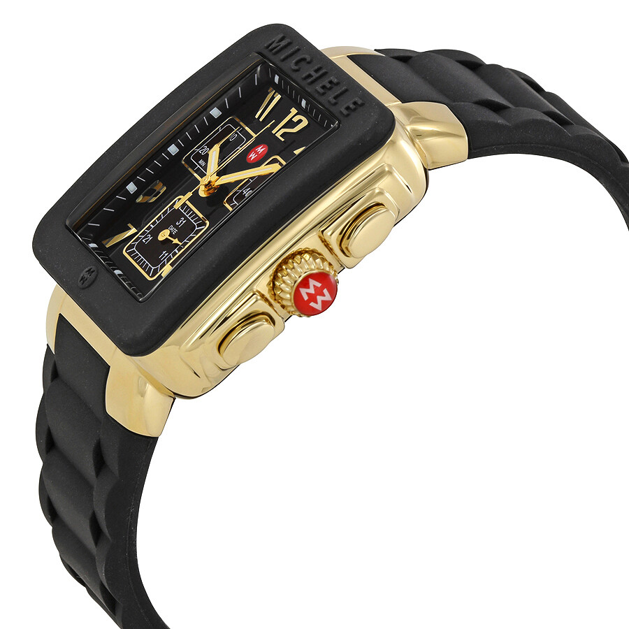 Michele Park Jelly Bean Chronograph Black Enamel Dial Ladies Watch