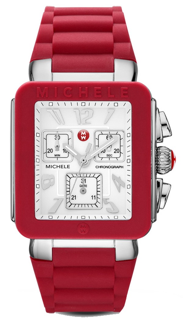 Michele Park Jelly Beans White Enamel Dial Ladies Chronograph Watch MWW06L000011