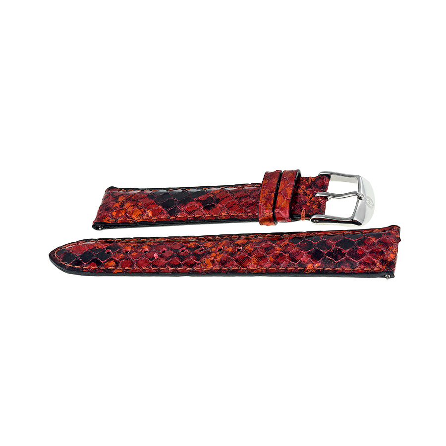 Michele Red Multi Embossed Fashion Leather 18 mm Watch band Strap ...