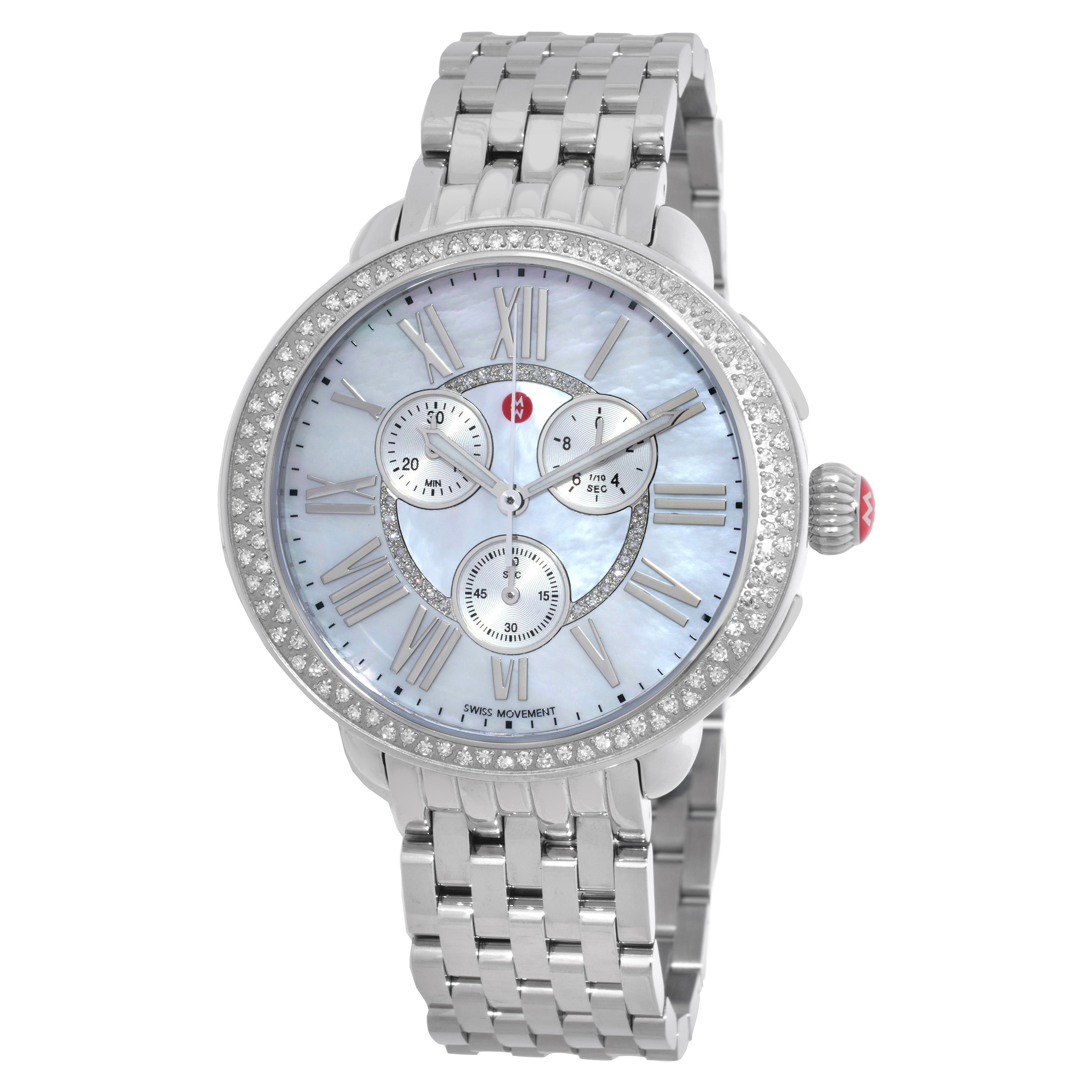 Michele Serein Chronograph Quartz Diamond Silver Dial Ladies Watch MWW21A000068