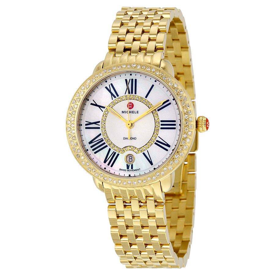 Michele Serein White Mother of Pearl Dial Ladies Watch MWW21B000031