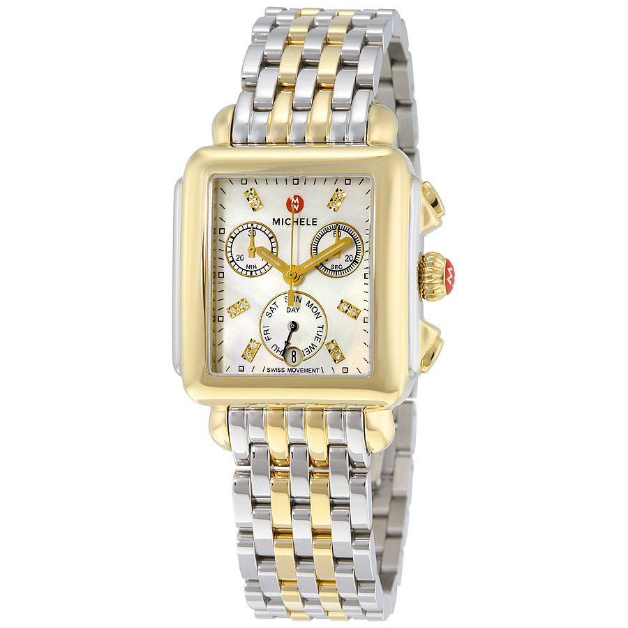 Michele Signature Deco Mother of Pearl Dial Ladies Watch MWW06P0001
