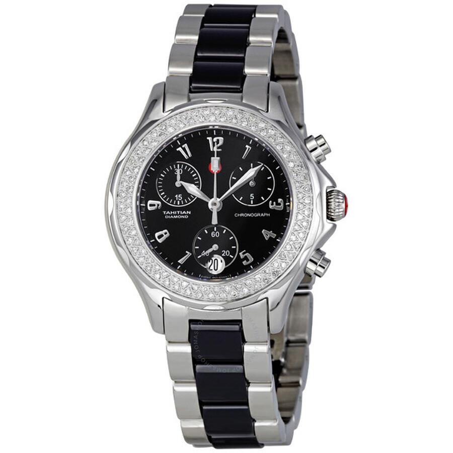 Michele black ceramic clearance watch