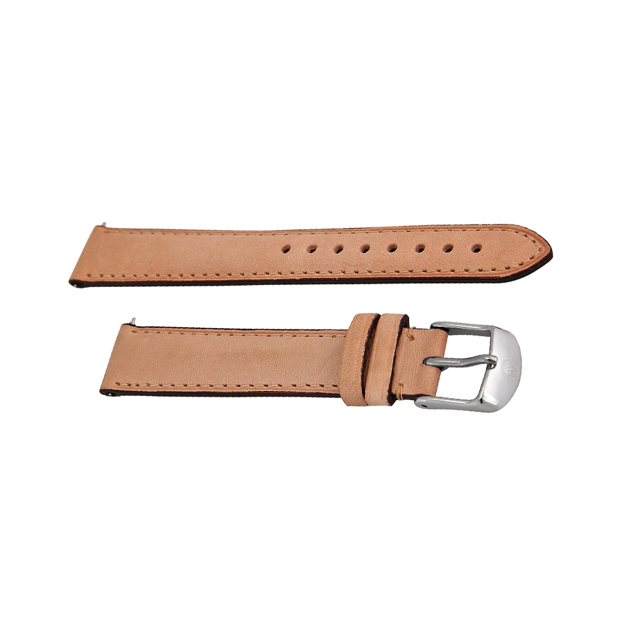 Michele Tan Watch Strap with Silver Buckle Genuine Michele 16mm Tan Brown Genuine Leather Watch Band  main image 4