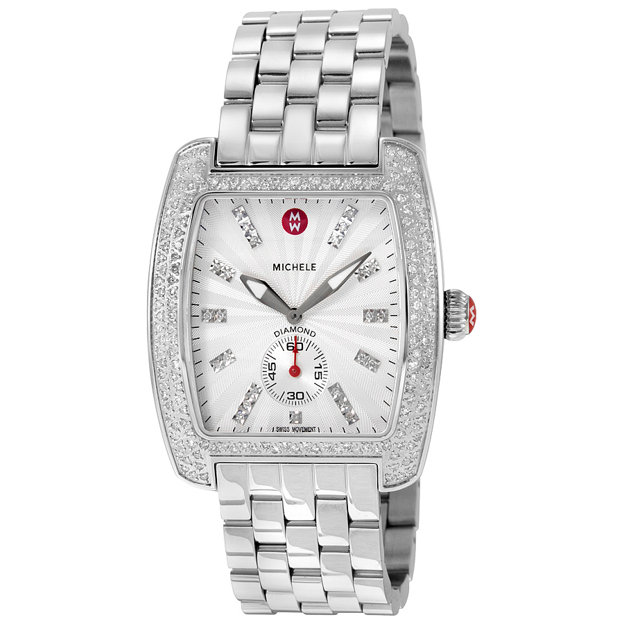 Michele Urban Silver Dial Diamond Ladies Watch MWW02T000001